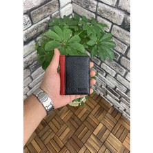 Guard Siyah/kırmızı  Mini Deri Erkek Cüzdan