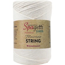 Spagettiyarn 2 mm 250 G Şeker Beyaz Makrome Tarama İpi