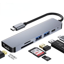 Çok Işlevli Yerleştirme Istasyonu 4K Hd USB Dizüstü Bilgisayar 6'sı 1 Arada