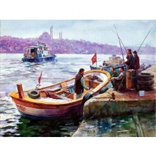 Womb Hobby Boğazdaki Sandal Sayılarla Boyama Seti 40 x 50 cm (Tuvale Gerili)