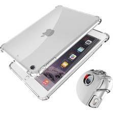 CoverZone iPad 6 9.7  iPad 7 9.7  Inç Için Dört Köşeli Antishock Silikon Kılıf Şeffaf