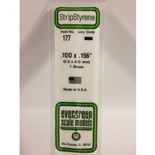 Evergreen 177 2,5*4,00*355 mm Köşeli Çubuk-7 Adet -Beyaz