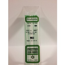 Evergreen 103 0,25*1,50*355 mm Köşeli Çubuk-10 Adet -Beyaz