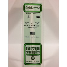 Evergreen 121 0,50*0,75*355 mm Köşeli Çubuk-10 Adet -Beyaz