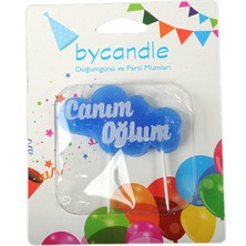 Dipak Mavi Renk Canım Oğlum Yazılı Pasta Süsü Mum