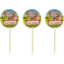 Dipak Safari Iyiki Doğdun Yazılı Pasta Üstü Kürdan 20 Adet