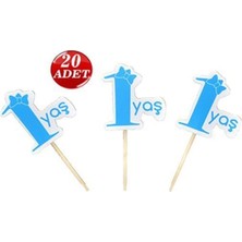 Dipak Mavi 1 Yaş Pasta Üstü Kürdan 20 Adet