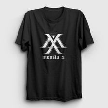 Presmono Unisex Siyah Logo V2 K-Pop Monsta X T-Shirt