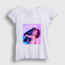 Presmono Kadın Beyaz Jennie Blackpink T-Shirt