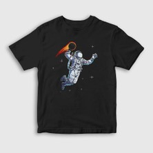 Presmono Unisex Çocuk Siyah Dunk Astronaut Space Astronot Uzay T-Shirt