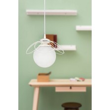 Begüsa Alaca Tekli Avize (Beyaz Cam)