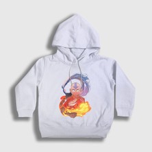 Presmono Unisex Çocuk Beyaz Aang Anime Avatar The Last Airbender Kapüşonlu Sweatshirt