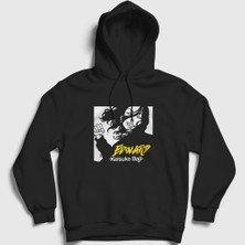 Presmono Unisex Siyah Edward Baji Keisuke Anime Tokyo Revengers Kapüşonlu Sweatshirt
