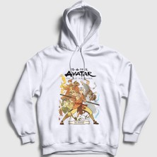 Presmono Unisex Beyaz Promise Anime Avatar The Last Airbender Kapüşonlu Sweatshirt