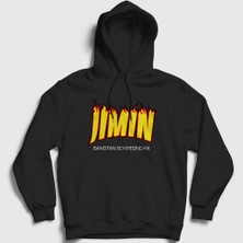 Presmono Unisex Siyah Thrasher K Pop Jimin Bts Kapüşonlu Sweatshirt