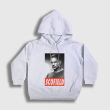 Presmono Unisex Çocuk Beyaz Michael Scofield Prison Break Kapüşonlu Sweatshirt