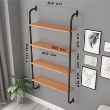 Sensa Metal Kitaplık 4 Raflı Duvar Kitaplığı