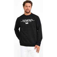 Superlife Süperlife Bisiklet Yaka Tokyo Basklıl Sweat SPR22SW134