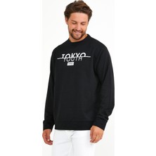 Superlife Süperlife Bisiklet Yaka Tokyo Basklıl Sweat SPR22SW134