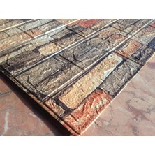 Renkli Duvarlar NW47  Çok Renkli Taş Siyah Kırmızı Sarı Kendinden Yapışkanlı Esnek Duvar Paneli 70X77 cm 1 Adet