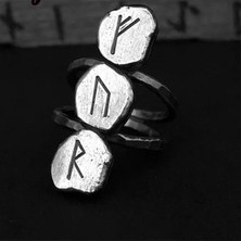 Tonstyle TS001486 Gotik Odin Iskandinav Viking Muska Rune Çelik Unisex Yüzük