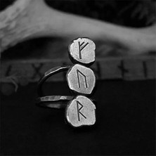 Tonstyle TS001486 Gotik Odin Iskandinav Viking Muska Rune Çelik Unisex Yüzük