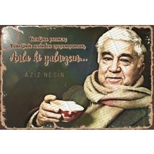 Webcenter Aziz Nesin Ahşap Retro 20 x 30 cm Mdf Poster