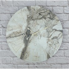 Markakanvas Mermer Desenli ,çizgi Rakamlı Duvar Saati Çap 50 cm