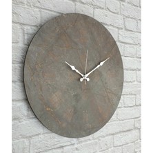 Markakanvas Mermer Desenli ,çizgi Rakamlı Duvar Saati Çap 50 cm