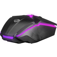 Hytech HKM-X86 Quın Siyah USB Gökkuşağı Zemin Aydınlatmalı Gaming Oyuncu Klavye + Mouse Set