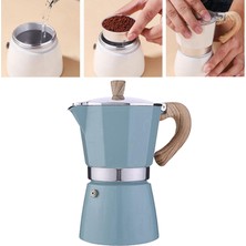 Klasik Stovetop Espresso Maker Espresso Kupası Moka Pot - Mavi Göl 300ML(Yurt Dışından)