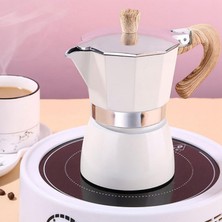 Dolity Klasik Stovetop Espresso Maker Espresso Kupası Moka Pot White 150ML