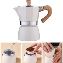 Dolity Klasik Stovetop Espresso Maker Espresso Kupası Moka Pot White 150ML