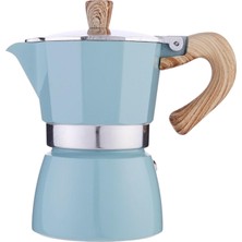 Klasik Stovetop Espresso Maker Espresso Kupası Moka Pot Gölü Mavi 150ML(Yurt Dışından)