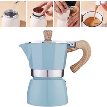 Klasik Stovetop Espresso Maker Espresso Kupası Moka Pot Gölü Mavi 150ML(Yurt Dışından)