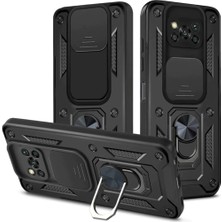 Lionmycase Xiaomi Poco X3 Pro Kamera Lens Sürgülü Koruma Silikon Zırh Kılıf