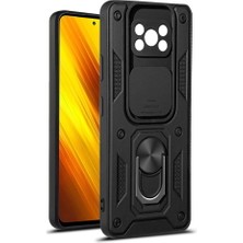 Lionmycase Xiaomi Poco X3 Pro Kamera Lens Sürgülü Koruma Silikon Zırh Kılıf