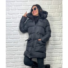 Butik Ponçik Kaüşonlu Ara Boy Içi Astarlı Torba Cepli Şişme Mont