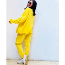 Butik Ponçik 3'lü Sarı Rengi Cepli Triko Takım
