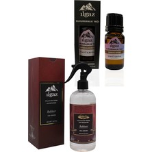 Ilgaz Collectıon (Gül) Bakhoor Oda Kokusu 400 ml Kalıcı Oda Spreyi + 10 ml Sandal Buhurdanlık Yağı Kokusu