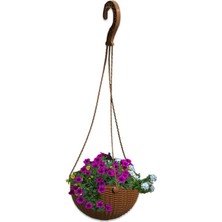 Hak Plastik Hak Saksı Makrome Rattan Saksı Naturel Kış Bahçesi Saksısı Küçük