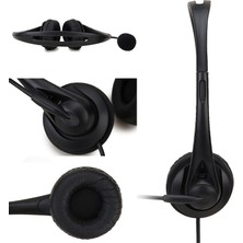 Bilgisayar Kulaklık Çift Kulak Siyah Ayırma USB Siyah (Yurt Dışından)