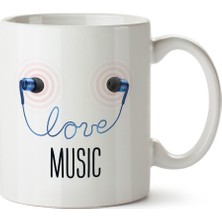 Panorama Promosyon Music Love (Müziği Seviyorum) Tasarım Baskılı Kupa Bardak