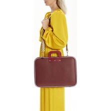 Bagscage - Prada Bordo 15,6'' Omuz Çantası