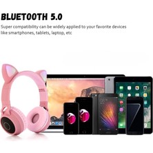 xPhone Store BT028C Bluetooth Kablosuz Kulaklık——pembe LED Kedi Kulak Stili  (Yurt Dışından)