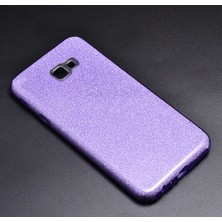 noktaks - Samsung Galaxy J4 Plus - Kılıf Simli Koruyucu Shining Silikon - Mor - T6287