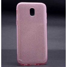 noktaks - Samsung Galaxy J3 Pro - Kılıf Simli Koruyucu Shining Silikon - Rose Gold