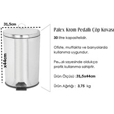 Palex 3700-330 Krom Pedallı Çöp Kovası 30 LT