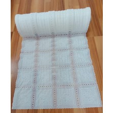 Style Dantel Pvc Raf Dolap Çekmece Örtüsü / Eni 50CM x 5 M -- Dantel Beyaz Çiçek O5 ÇİÇEK456