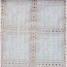 Style Dantel Pvc Raf Dolap Çekmece Örtüsü / Eni 50CM x 5 M -- Dantel Beyaz Çiçek O5 ÇİÇEK456